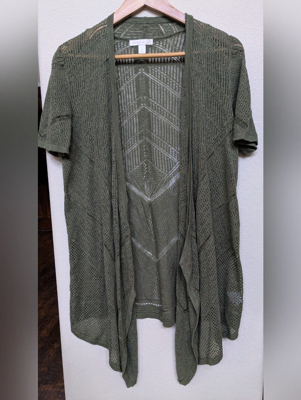Westport Olive Open-Front Knit Cardigan